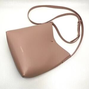 Samara Pink Peony Vegan Leather Medium Shoulder Crossbody‎ Bucket Bag